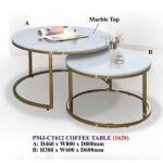 CT612 Artificial Marble Nesting Coffee Table-Gold Chrome - Image 2