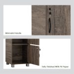 CODEY 3 Door Storage Cabinet With Key Lock-Fleton Oak - Image 3