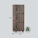 CODEY 3 Door Storage Cabinet With Key Lock-Fleton Oak - Image 2