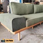 DAIKIN 3 Seater Japandi Wooden Sofa-Light Brown Fabric - Image 5