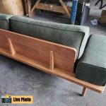 DAIKIN 3 Seater Japandi Wooden Sofa-Light Brown Fabric - Image 4