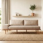 DAIKIN 3 Seater Japandi Wooden Sofa-Light Brown Fabric