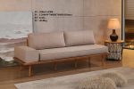 DAIKIN 3 Seater Japandi Wooden Sofa-Light Brown Fabric - Image 10