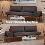 DAIKIN 3 Seater Japandi Wooden Sofa-Grey Fabric - Image 2