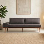 DAIKIN 3 Seater Japandi Wooden Sofa-Grey Fabric
