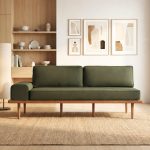 DAIKIN 3 Seater Japandi Wooden Sofa-khaki Fabric