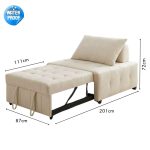 DIVINA Waterproof Fabric Pull Out Sofa Bed- 4 Colors - Image 7