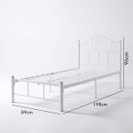 FIRENZE Single Metal Bed Frame-White - Image 3