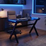 G01 120cm Gaming Table With LED Light-Black - Image 3