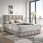 GIANNI Queen & King Size Wing Back Bed Frame-Grey - Image 2