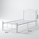 GENOVA Single Metal Bed Frame-White - Image 3