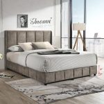 GIANNI Queen & King Size Wing Back Bed Frame-Brown - Image 2