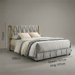 HARARE Queen & King Size Divan Bed Frame-Grey - Image 3