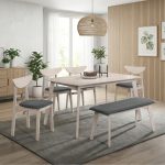 KENJI Full Solid 6 Seater Dining Set-White Wash