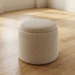 LILLE Storage Round Pouf Stool-4 Colors - Image 3