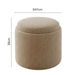 LILLE Storage Round Pouf Stool-4 Colors - Image 5