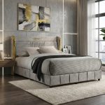 LUSAKA Queen & King Size Divan Bed Frame-Grey - Image 2
