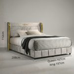 LUSAKA Queen & King Size Divan Bed Frame-Grey - Image 3
