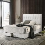 LUSSON Queen & King Size Drawer Bed Frame-Cream