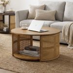 LUXOR D90cm Wooden Coffee Table-2 Colors - Image 4