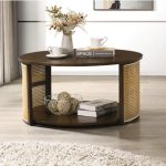 LUXOR D90cm Wooden Coffee Table-2 Colors - Image 2