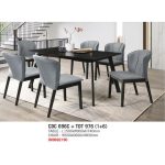 LUANDA 6 Seater Wooden Dining Set-Black - Image 2