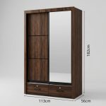 MAPUTO 3.5X6 Sliding Door Wardrobe-Walnut - Image 4
