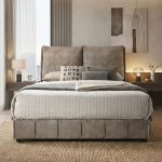 MARMO Queen & King Size Divan Bed Frame-Brown