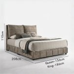 MARMO Queen & King Size Divan Bed Frame-Brown - Image 3