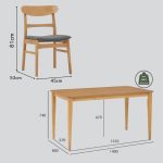 MARU 4 Seater Dining Set-Natural - Image 3