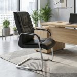 P26 PU Cushion Visitor Chair-Black