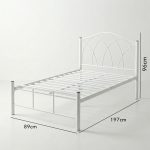 PALERMO Single Metal Bed Frame-White - Image 3