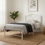 PALERMO Single Metal Bed Frame-White - Image 2
