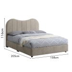 PAROS Queen Size Divan Bed Frame-Brown - Image 4