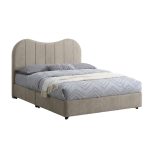 PAROS Queen Size Divan Bed Frame-Brown - Image 5
