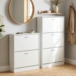 PEREZ 3 Door Shoe Cabinet-White - Image 2