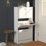 PEREZ 3 Door Shoe Cabinet-White - Image 3