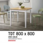 PETRA 80x80cm Full Solid Dining table-Natural+White - Image 3