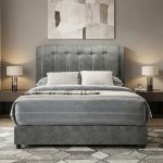 ROSSINI Queen & King Size Divan Bed Frame-Grey