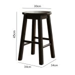 SETO 45cm Solid Wood Low Stool-Cappuccino - Image 3