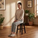 SETO 45cm Solid Wood Low Stool-Cappuccino - Image 2