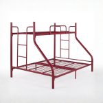 STUD Single Over Queen Trio Metal Bunk Bed-Maroon - Image 2