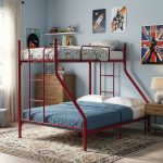 STUD Single Over Queen Trio Metal Bunk Bed-Maroon