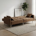 SALEM 3 Seater Sofa Bed-Brown - Image 2