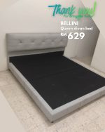 BELLINI Queen & King Size Pillow Back Bed Frame-Grey - Image 4