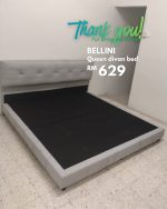 BELLINI Queen & King Size Pillow Back Bed Frame-Grey - Image 5