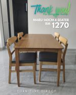 MARU 4 Seater Dining Set-Natural - Image 4