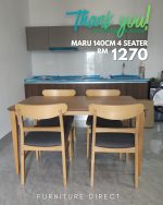 MARU 4 Seater Dining Set-Natural - Image 5