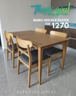 MARU 4 Seater Dining Set-Natural - Image 6