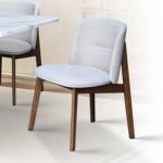 TURIN Velvet Fabric Dining Chair-Walnut - Image 4
